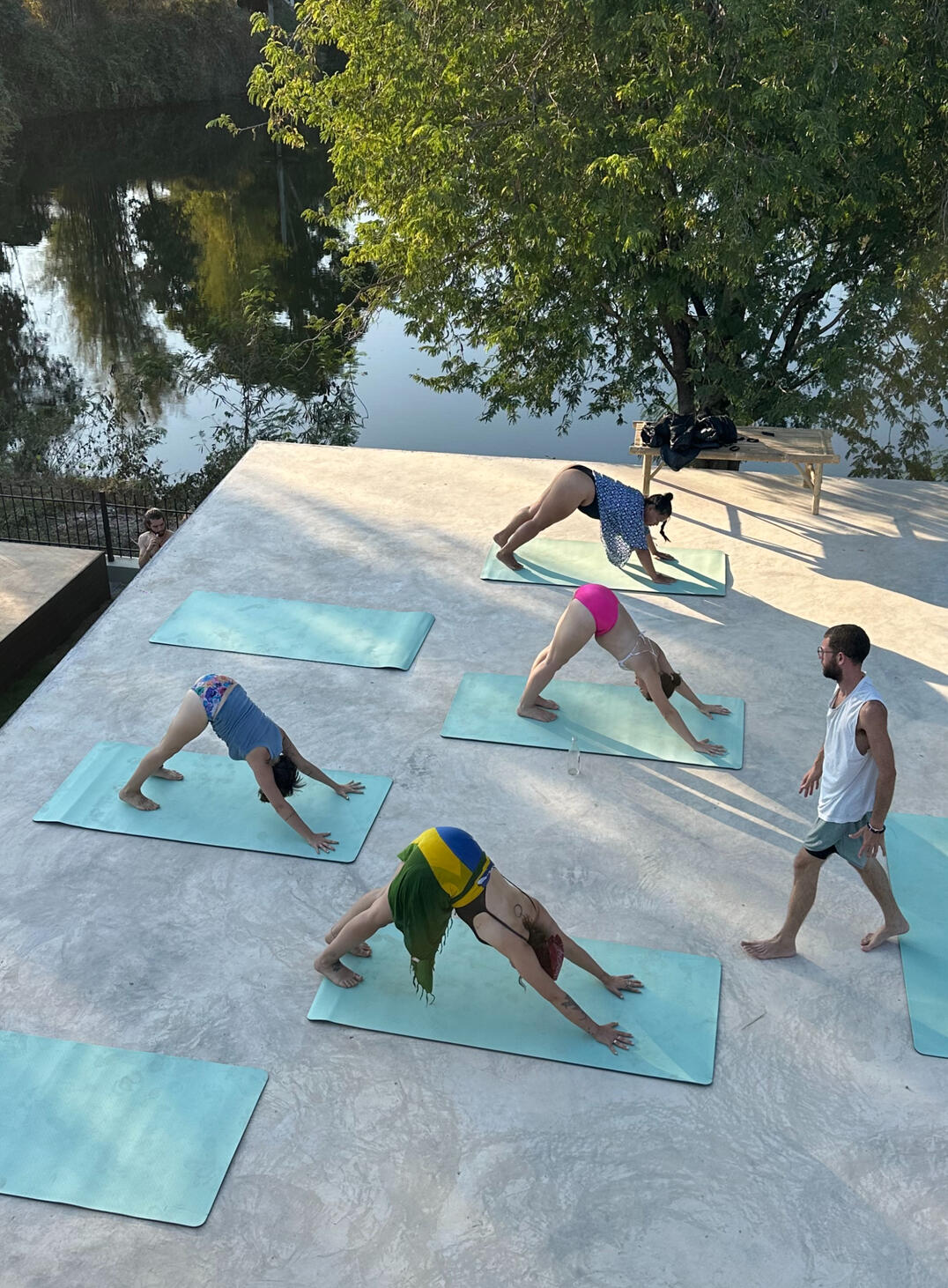 Yoga by the lake